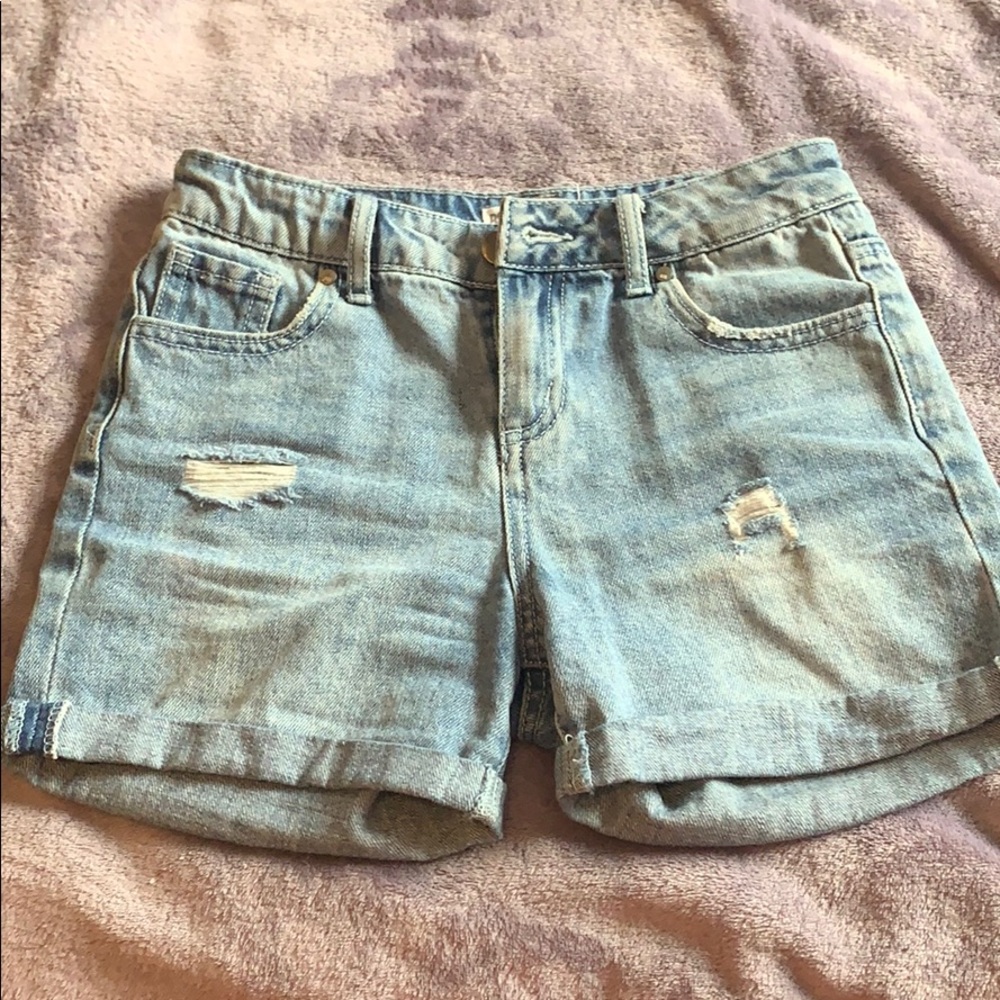 blue denim shorts